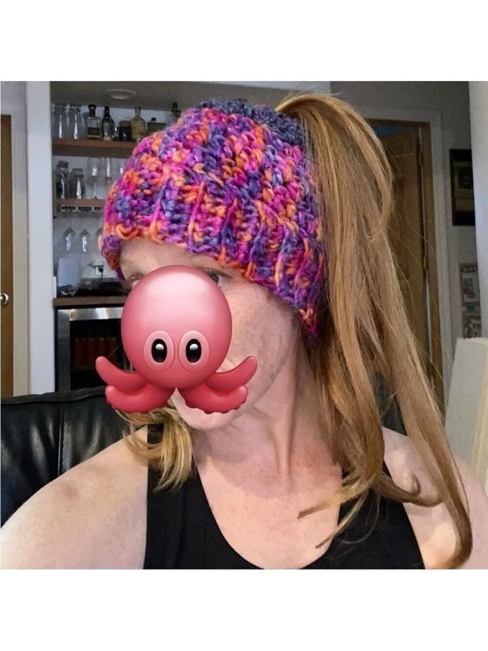 *NWT* HANDMADE Crochet Beanie with Ponytail Hole